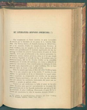 De literatura hispano-americana
