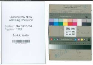 Entnazifizierung Walter Schick , geb. 31.10.1907 (Amtsinspektor)