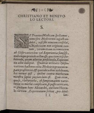 Christiano Et Benevolo Lectori.