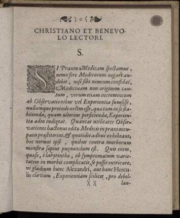 Christiano Et Benevolo Lectori.