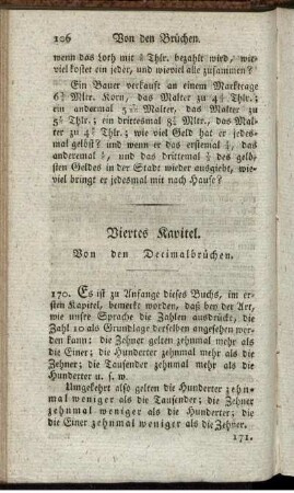 Viertes Kapitel. Von den Decimalbrüchen.