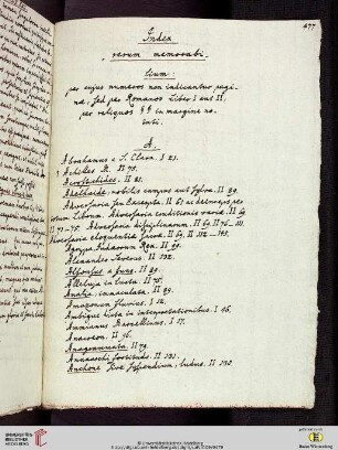 Index rerum memorabilium