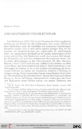 14: Lord Shaftesbury und die Künstler