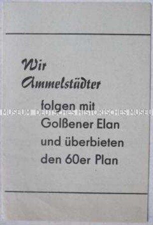 Propagandaschrift zur Planerfüllung einer LPG