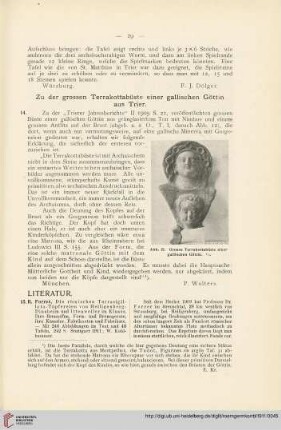 4: Zu der grossen Terrakottabüste einer gallischen Göttin aus Trier