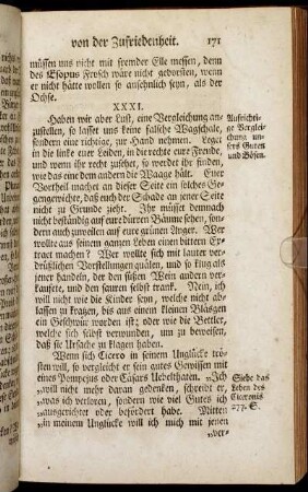 XXXI. Aufrichtige Vergleichung unsers Guten und Bösen.