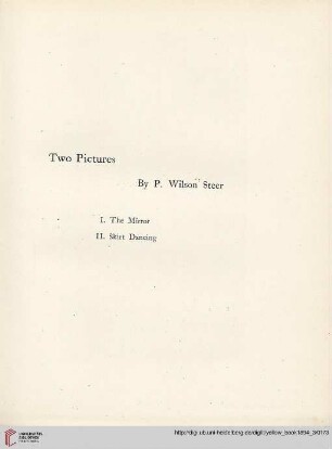 Plates: Two Pictures by Steer, P. Wilson