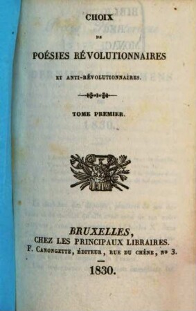 Choix de poésies révolutionnaires et anti-révolutionnaires, 1