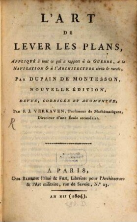 L' art de lever des Plans