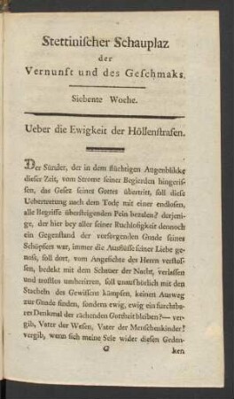 Siebente Woche