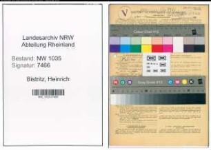 Entnazifizierung Heinrich Bistritz , geb. 31.12.1900 (Steiger)
