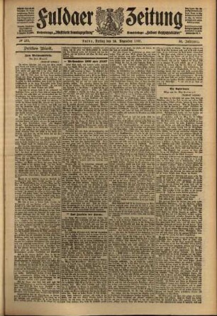 Dritte Ausgabe vom Freitag, den 24. Dezember 1909.