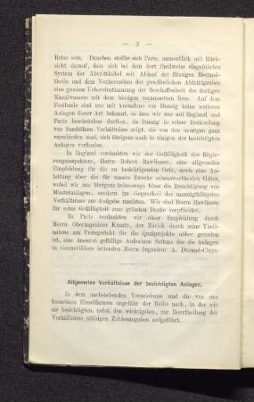 Allgemeine Verhältnisse der besichtigten Anlagen.