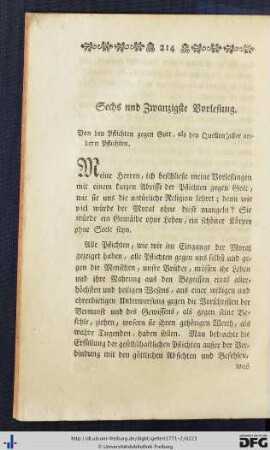 Sechs und zwanzigste Vorlesung.