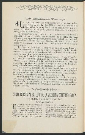 Contribución al estudio de la medicina contemporánea : (Continuación)