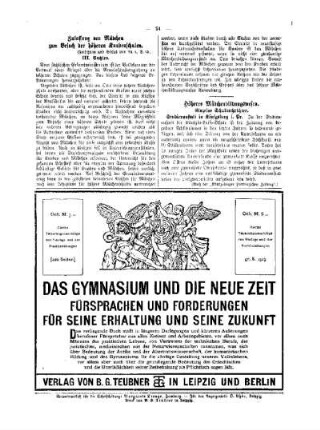 Zulassung von Mädchen zum Besuch der höheren Knabenschulen : (Fortsetzung und Schluß von Nr.4, S.15)