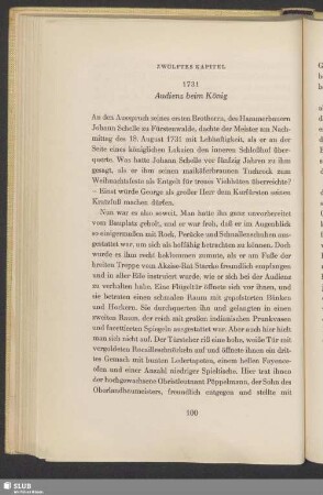 Zwölftes Kapitel. 1731. Audienz beim König