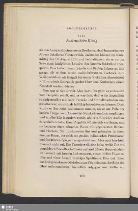 Zwölftes Kapitel. 1731. Audienz beim König