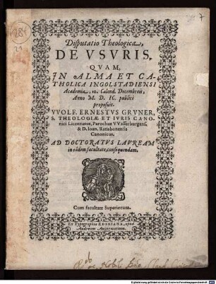 Disputatio Theologica De Vsvris