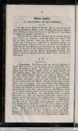 Viertes Kapitel. Die Himmelskörper und ihre Eintheilung