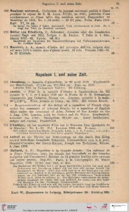 Napoleon I. und seine Zeit (Nr. 372 - 598)