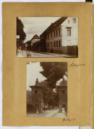 Kanalstraße und Hamburger Tor, Ludwigslust: Ansichten (aus: Skizzen- und Fotoalbum 28)