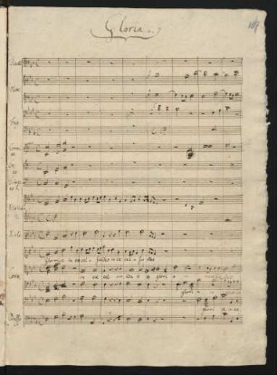 Gloria; V (4), Coro, orch; Es-Dur; MWV A 1