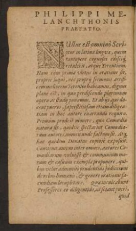 Philippi Melanchthonis Praefatio.