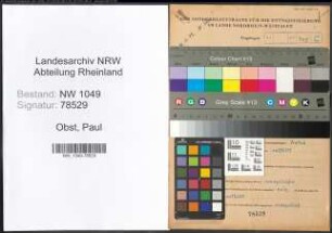 Entnazifizierung Paul Obst , geb. 10.02.1896 (Chemiker)