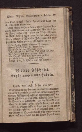 Vierter Abschnitt. Erzählungen und Fabeln.