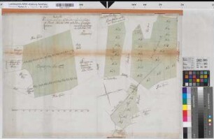 Getmold (Preußisch Oldendorf) Gemeinheitsteilung von Wiesen 1788 120 Ruten = 22,5 cm 49 x 69 kol. Zeichnung Knippenberg Spez.Verz. Markenkarten IX Nr. 36