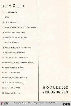 Gemälde (Nr.1-17)