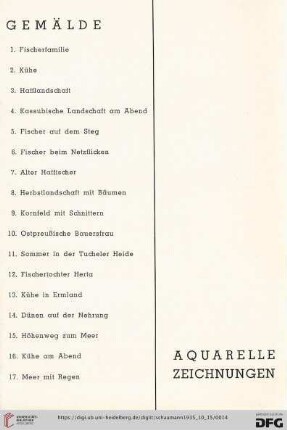 Gemälde (Nr.1-17)