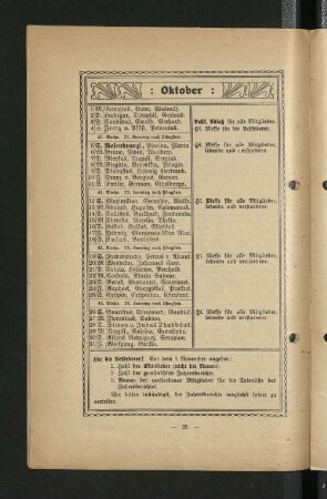 Kalenderblatt: Oktober