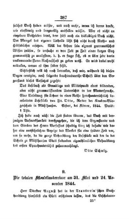 Die totalen Mondfinsternisse am 31. Mai und 24. November 1844