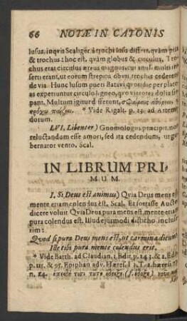 In Librum Primum.