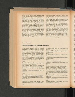 Die Pflanzenwelt des Kreises Segeberg.