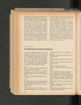 Die Pflanzenwelt des Kreises Segeberg.