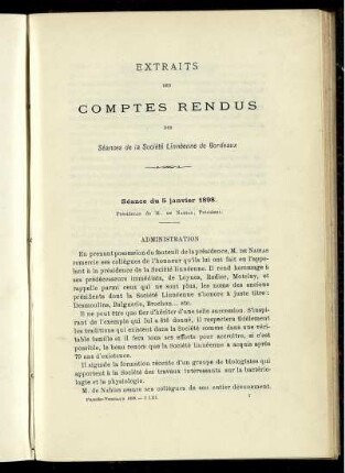 Extraits des Comptes Rendus