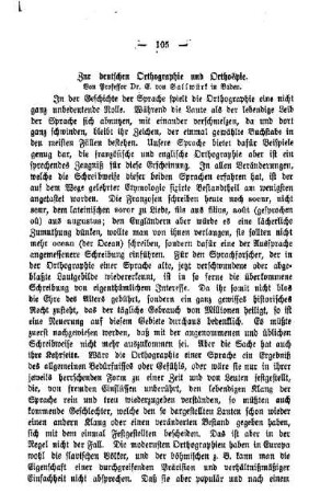 Zur deutschen Orthographie und Orthoäpie
