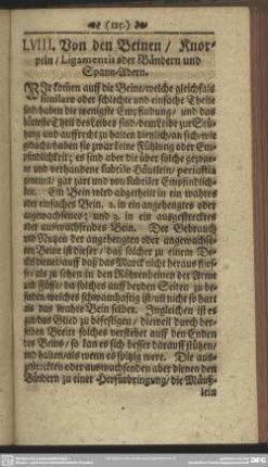 LVIII. Von den Beinen, Knorpeln, Ligamentis oder Bändern und Spann-Adern