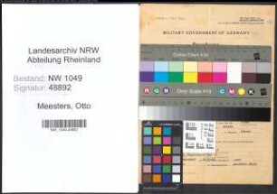 Entnazifizierung Otto Meesters , geb. 17.06.1910 (Angestellter)