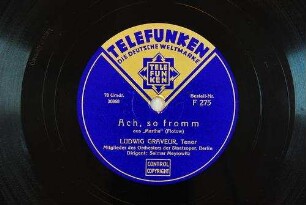 Ach, so fromm : aus "Martha" / (Flotow)