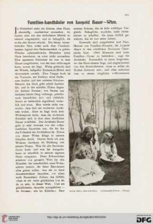 Familien-Landhäuser von Leopold Bauer - Wien