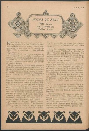 Notas de arte - VIII Salón del Círculo de Bellas Artes