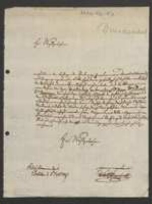 Brief von Leo Felix Victor Henckel von Donnersmarck an Unbekannt