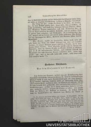 Sechster Abschnitt. Von dem Einsammeln des Samens.