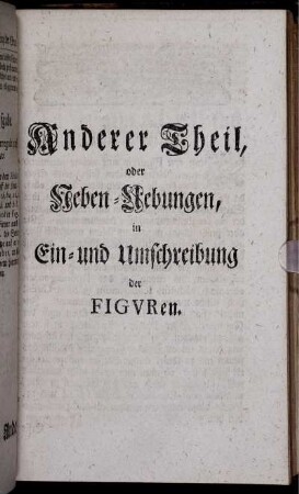 Anderer Theil, oder Ueben-Uebungen in Ein- und Umschreibung der Figuren.