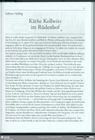 Käthe Kollwitz im Rüdendorf