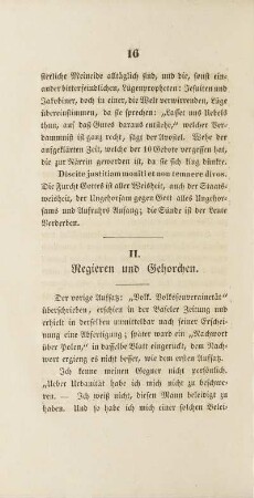 II. Regieren und Gehorchen